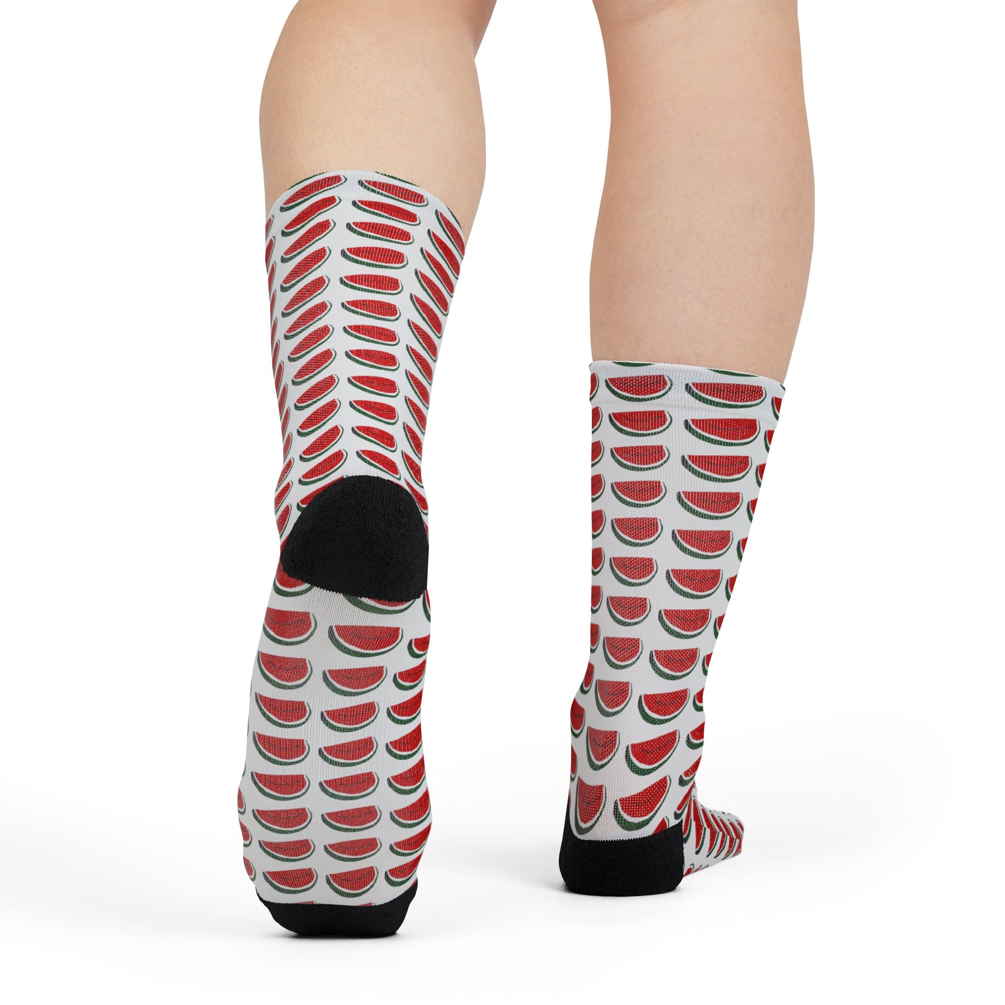Watermelon Pattern Crew Socks — Fun Summer Fruit Sublimation Socks